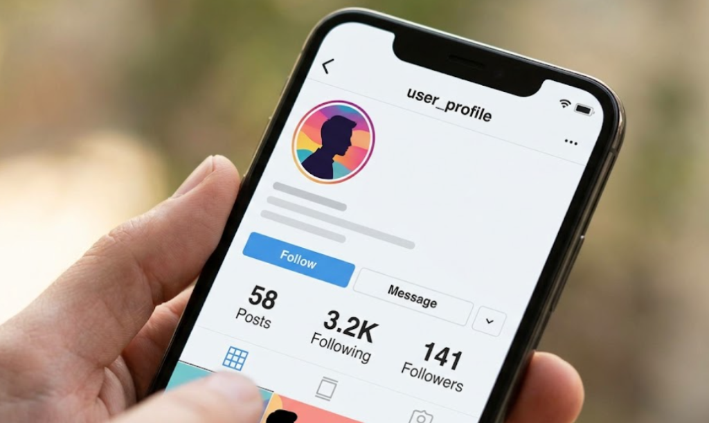 Perfil de Instagram con pocos seguidores.